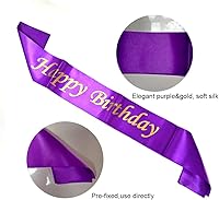 Vista 5 de Decoraciones de fiesta de cumpleaños número 50, pancarta de papel morado de feliz cumpleaños, 40 pulgadas, número 50, banda de látex y globos