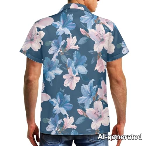 Image of Hawaii Matching Couple Outfits Husband and Wife Clothing Fashionable Mens Casual Shirts Hawaii Dress with Soft Fabric
