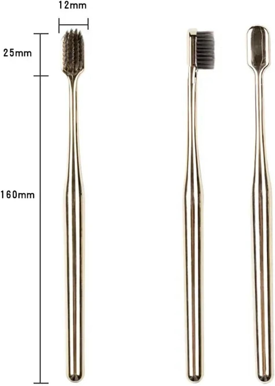 1/2/4/6pcs Gold Toothbrush Luxury Soft Teeth Brush Men Women Adult Toothbrushes Electroplated Dental Brushes(Blue)