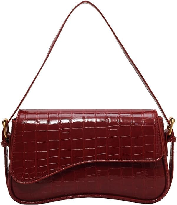 Shoulder Bag for Women Y2K Trendy Purse Vegan Leather Hobo Handbags Clutch Saddle Bag with 2 Removable Strap