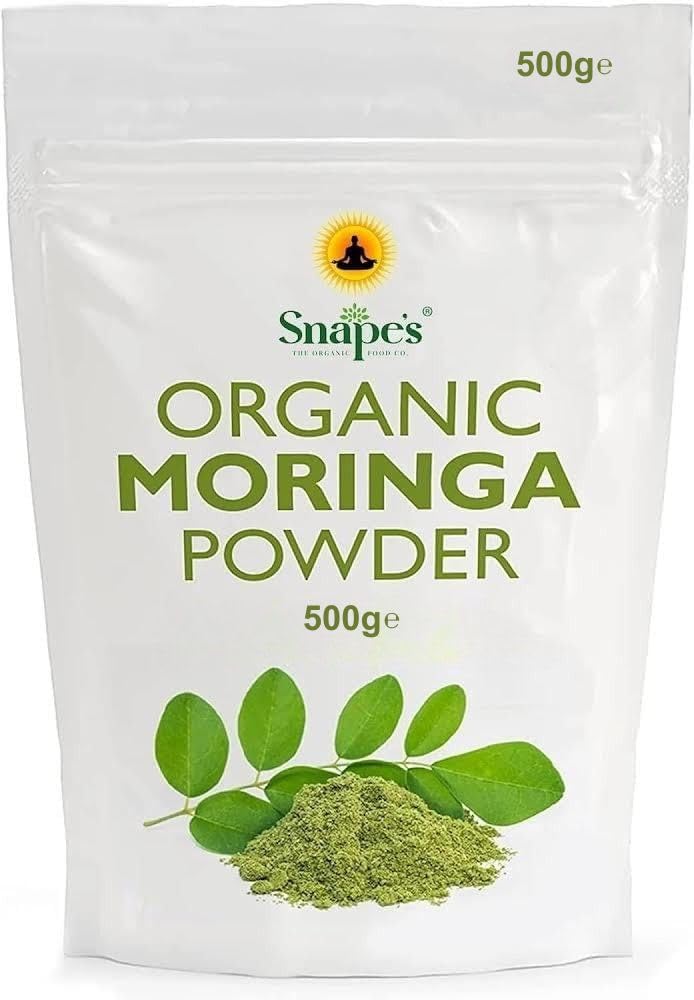Organic Moringa Powder, 500g Premium UK Certified Organic Pure Moringa Leaf Rich in Essential Vitamins & MineralsSoil AssociationSoil AssociationSoil Association