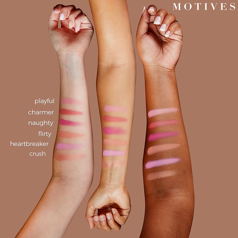 Motives Get Cheeky Blush Palette (6 Well) - Matte and Shimmer Blushes for Every Skin Tone - Silky Smooth, Buildable Formula for Natural or Bold Looks - Face Makeup Beauty Blush Palette