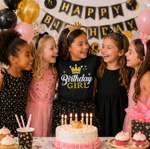 Image of Tstars Birthday Girl Crown Shirt - Cute Tee Gift for Youth Girls, Fun Outfit for Party or Big Day