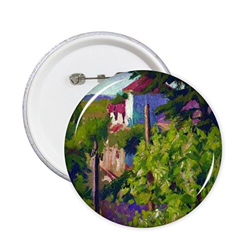 Broches rondes paysage de montagne et rivière badge button XXL pour vêtements lot de 5