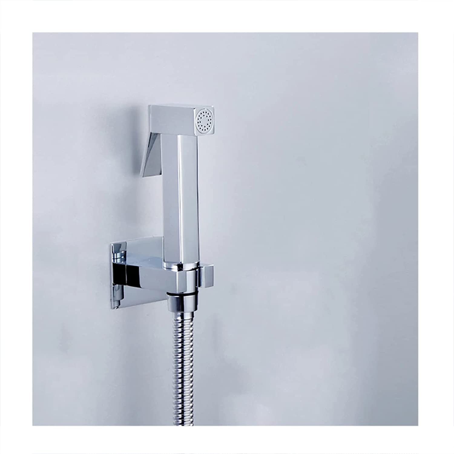 ZQFHSX Bidet Faucet, Single Cold Handheld Toilet Sprayer Douche Kit Chrome Hand Held Shower Faucet Stainless Steel Shattaf Copper Valve Jet Set,D Set LWX