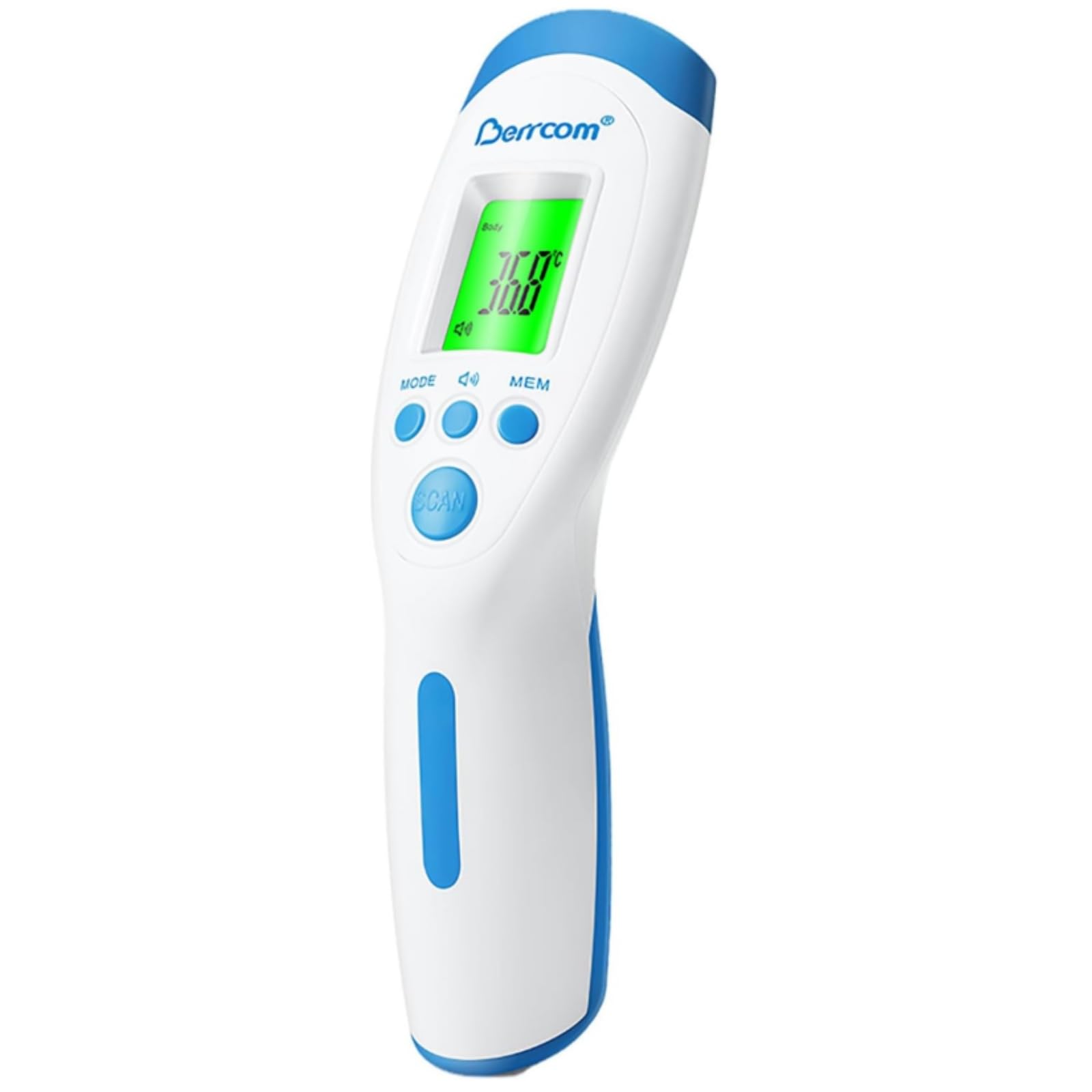 Berrcom Forehead Thermometer for Kids Adults Non Contact Infrared Digital Thermometer Baby with Instant Reading, Fever Alarm, LCD Display, °C/℉ Switch