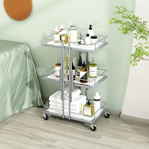 Solution de rangement élégante en imitation marbre et structure argentée chic - 4