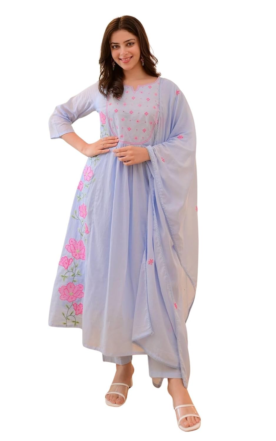KESUDI Women’s Floral Embroidered Pattern Cotton Silk Straight Kurta Pant Dupatta Set with V-Neck 3/4 Sleeve Calf Length and Pull on Closure Type | Kurta Sets for Women | Kurtas & Kurtis KESUDI Women’s Floral Embroidered Pattern Cotton Silk Straight Kurta Pant Dupatta Set with V-Neck 3/4 Sleeve Calf Length and Pull on Closure Type | Kurta Sets for Women | Kurtas & Kurtis