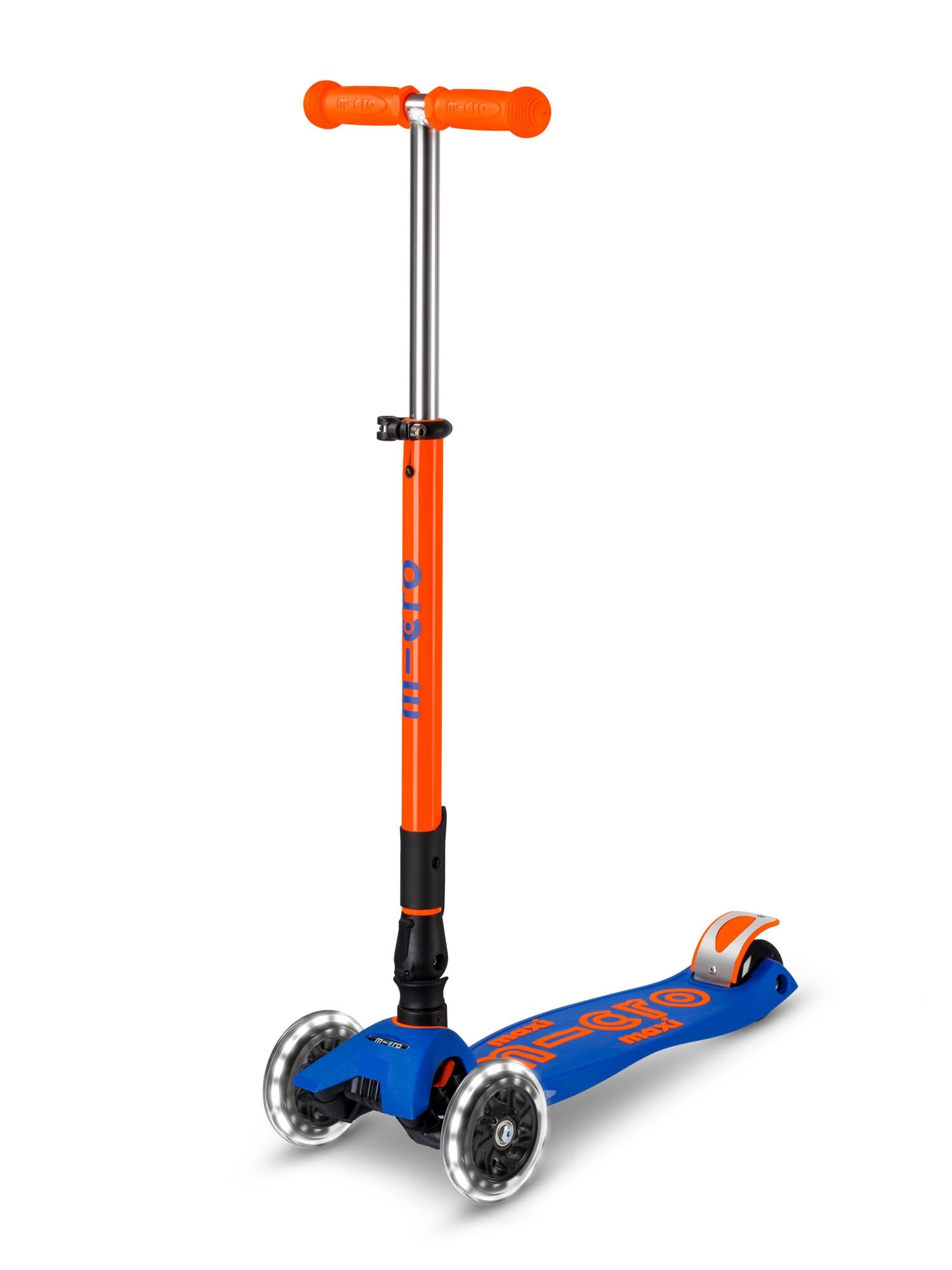 Micro® | Maxi Deluxe Plegable LED | Patinete 3 Ruedas Niños | Altura Regulable | Ruedas con iluminación LED | Rodamientos ABEC9 | 5-12 Años | Niños y Niñas