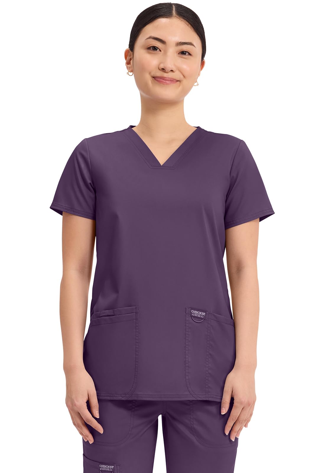 Medical Women's Scrub Top V-Neck Modern Classic Fit with 3 Pockets, Ultra Soft and 2-Way Stretch Fabric - WW620
