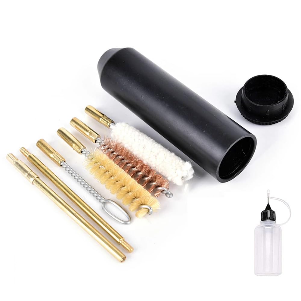 Tryway Pistol Cleaning Kit .22 .357/.38/9mm .40 .45 Cal, Hand Gun Maintenance Set, Gun Cleaning Kit 9mm, Bronze Bore Brush & Nylon Brushes with Carrying Case Premium Pistol Cleaning Kit (Cylindrical)