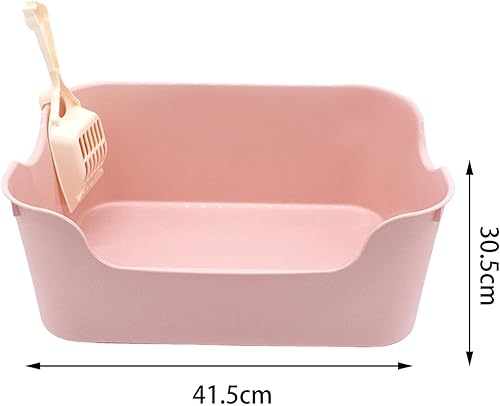 Miniatura 6 de Sartén de inodoro para gatos pequeños, medianos y grandes, fácil de limpiar, contenedor de arena para gatos, color rosa