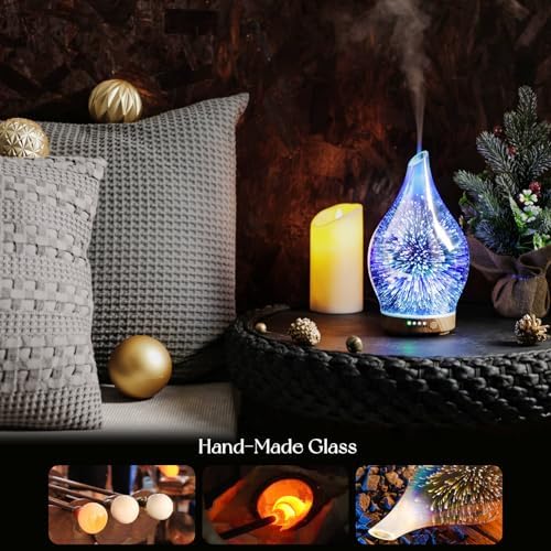 Porseme Essential Oil Diffuser 150ml Handmade Glass Diffuser 6H Runtime - 4