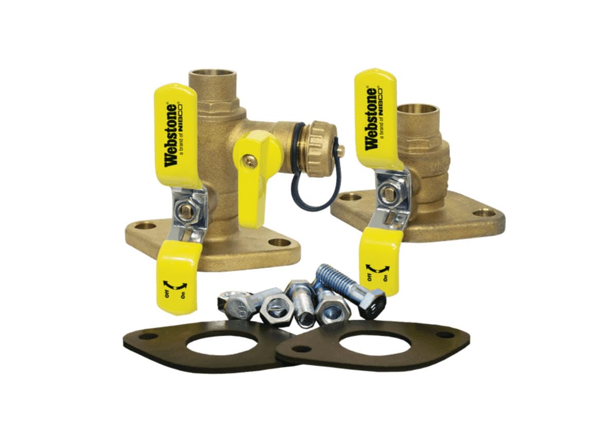 Webstone, a brand of NIBCO 1 in. Lead Free, SWT x Rotating Flange, Isolator Valve w/Rotating Flange Installation Kit for Circular Pumps, w/Drain, 2 Flange Gaskets, Nuts & Bolts, Fits Standard & High Velocity Pumps