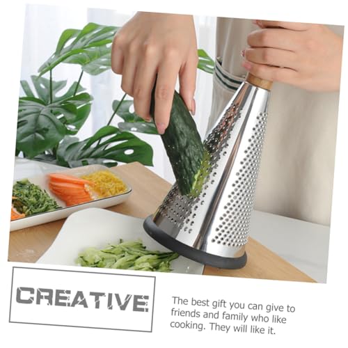 Rallador de queso cónico de acero inoxidable con mango ergonómico miniatura 3