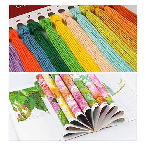 Foxhool Beginners Cross Stitch Kits Stamped Full Range Of Embroidery Kits For Adults Diy Cross Stitches Kit Embroidery Patterns For Needlepoint Kit-Beautiful Peach Blossom 15.7X19.7 Inch #TOP3