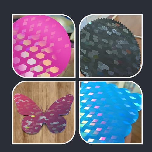 Image of IdeaFormer-3D Holographic PEG Build Plate for Bambu Lab X2D P2S P1S P1P X1C X1 A1, Rainbow Hex Glow+Water Cube Smooth Spring Steel Effect Sheet X2D P2S P1S X1C A1 Bed Plate for Bambu Labs 256x256mm
