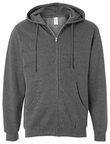 Independent Trading Co ITC Mens Hooded Full-Zip Sweatshirt Gunmetal Heather XL