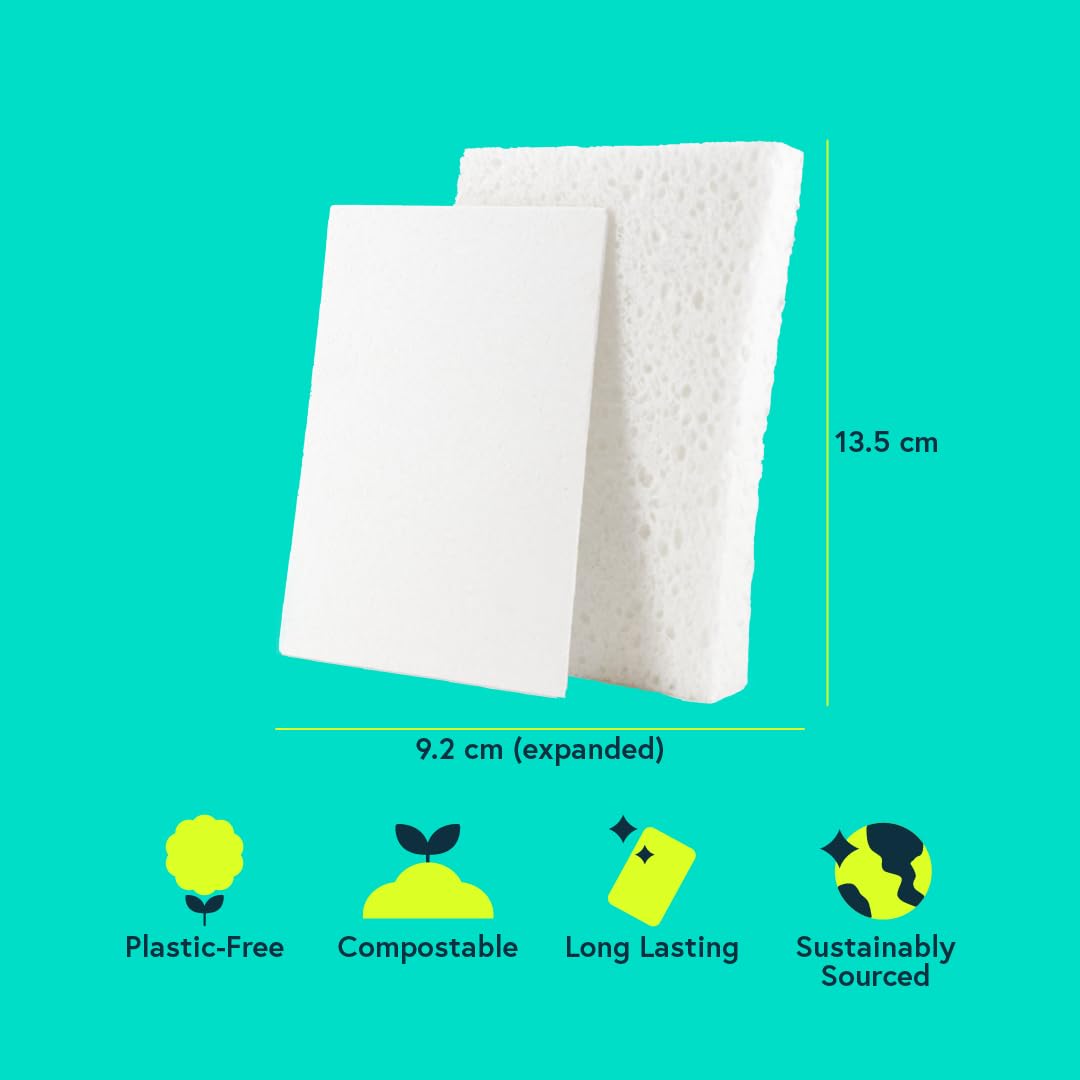 Seep Pop-up Eco Cleaning Sponges, For Kitchen Bathroom Dishwashing Washing Up, Plastic Free, 100% Natural Cellulose - Image 3