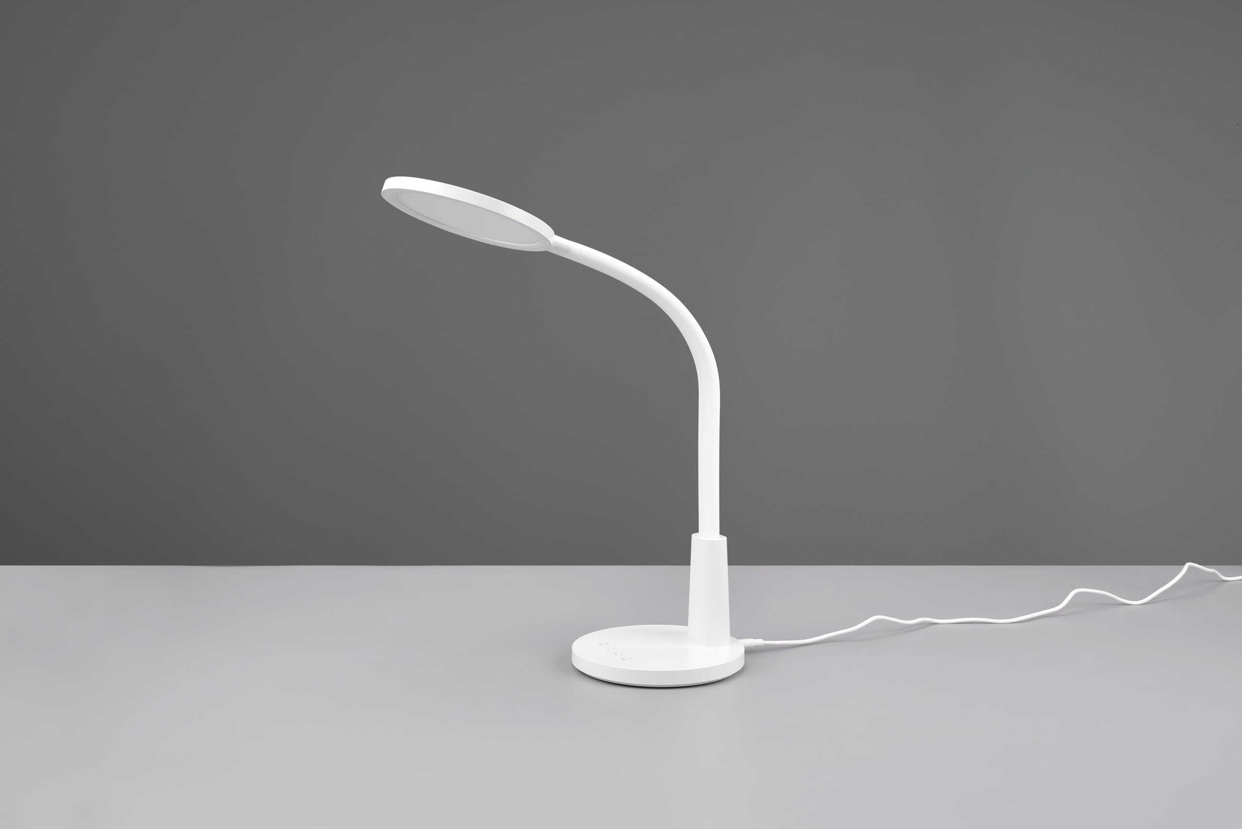 Reality Leuchten LED Schreibtischleuchte Sally R52671101, Kunststoff Weiß matt, inkl. 8.4 Watt LED, 4-fach Touch, Timer-Funktion |