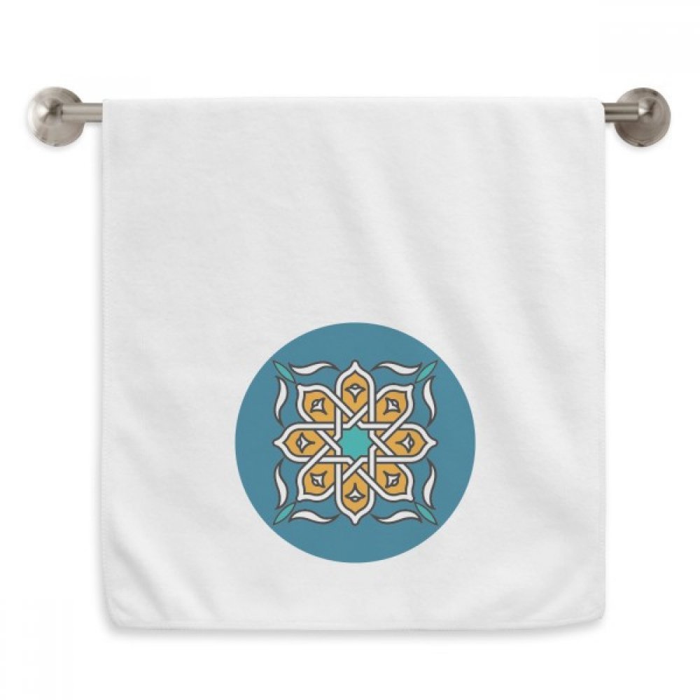 Débarbouillettes motif fleur abstrait Maroc serviettes moelleuses blanc