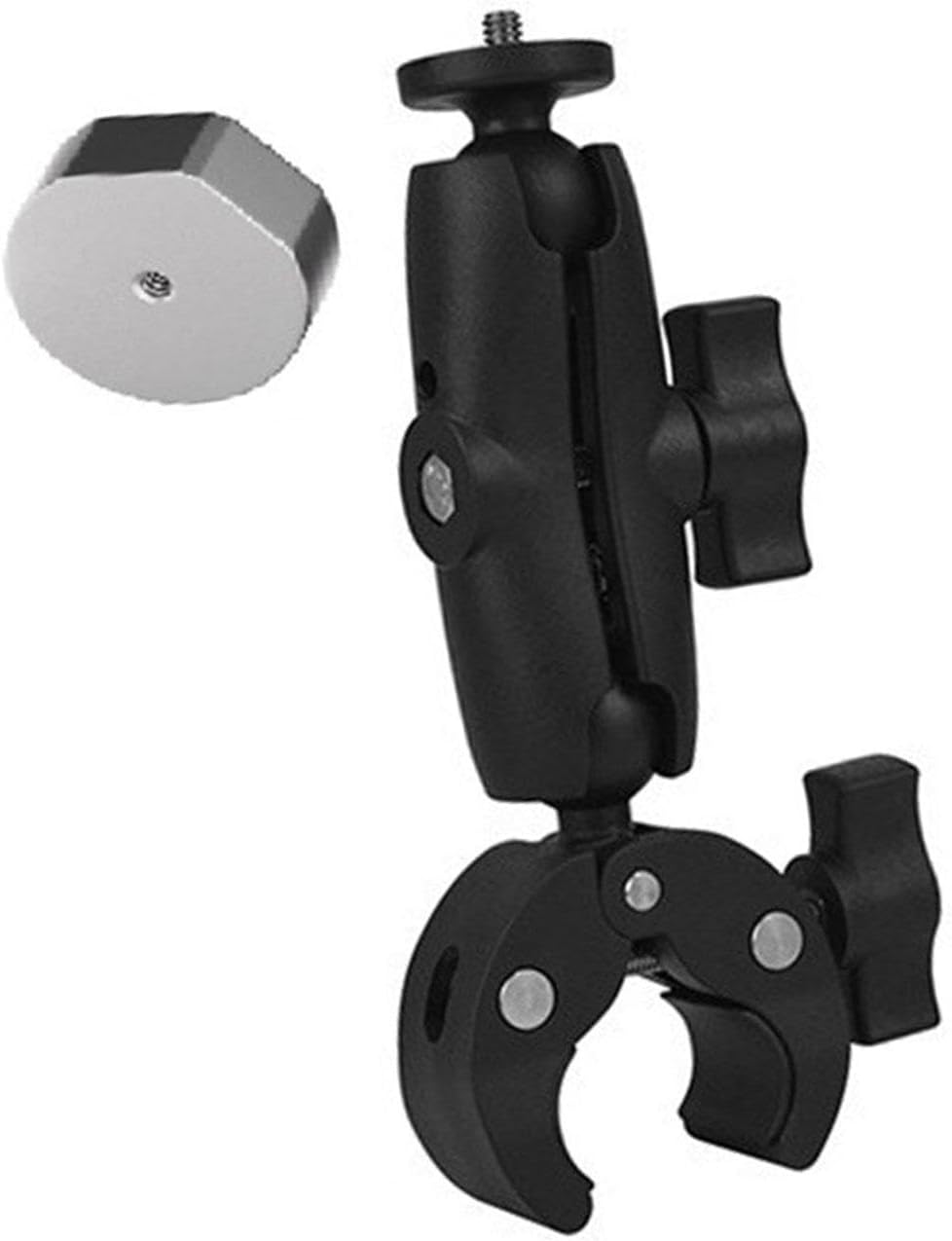 Sturdy Lightweight Aluminum Satellite Clamp Mount Adjustable Double Ball Head Bracket for Dish On Boats Adjustable Clamp Mount for Dish