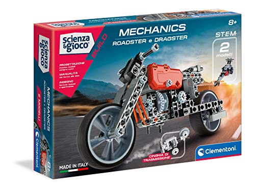 Clementoni-19237-Scienza-e-Gioco-Build-Roadster-e-Dragster-set-di-costruzioni-laboratorio-meccanica-gioco-scientifico-versione-in-italiano-bambini-8-anni-Made-in-Italy