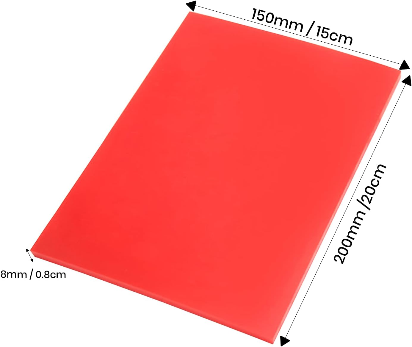 Trimming Shop Rubber Crafting Pad, Hole Cutting Mat, Rubber Mat for Leather Craft, Stamping Tools, Hole Punching Rubber Board, 15cm x 20cm x 0.8cm, Red