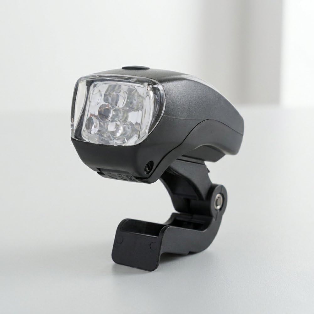On Bike Fanale Anteriore Con 5 LED Bianchi | Luce Bici Alta Luminosità Con 2 Modalità Fisso E Lampeggiante | Attacco Universale Al Telaio O Portapacchi Con Batterie Incluse
