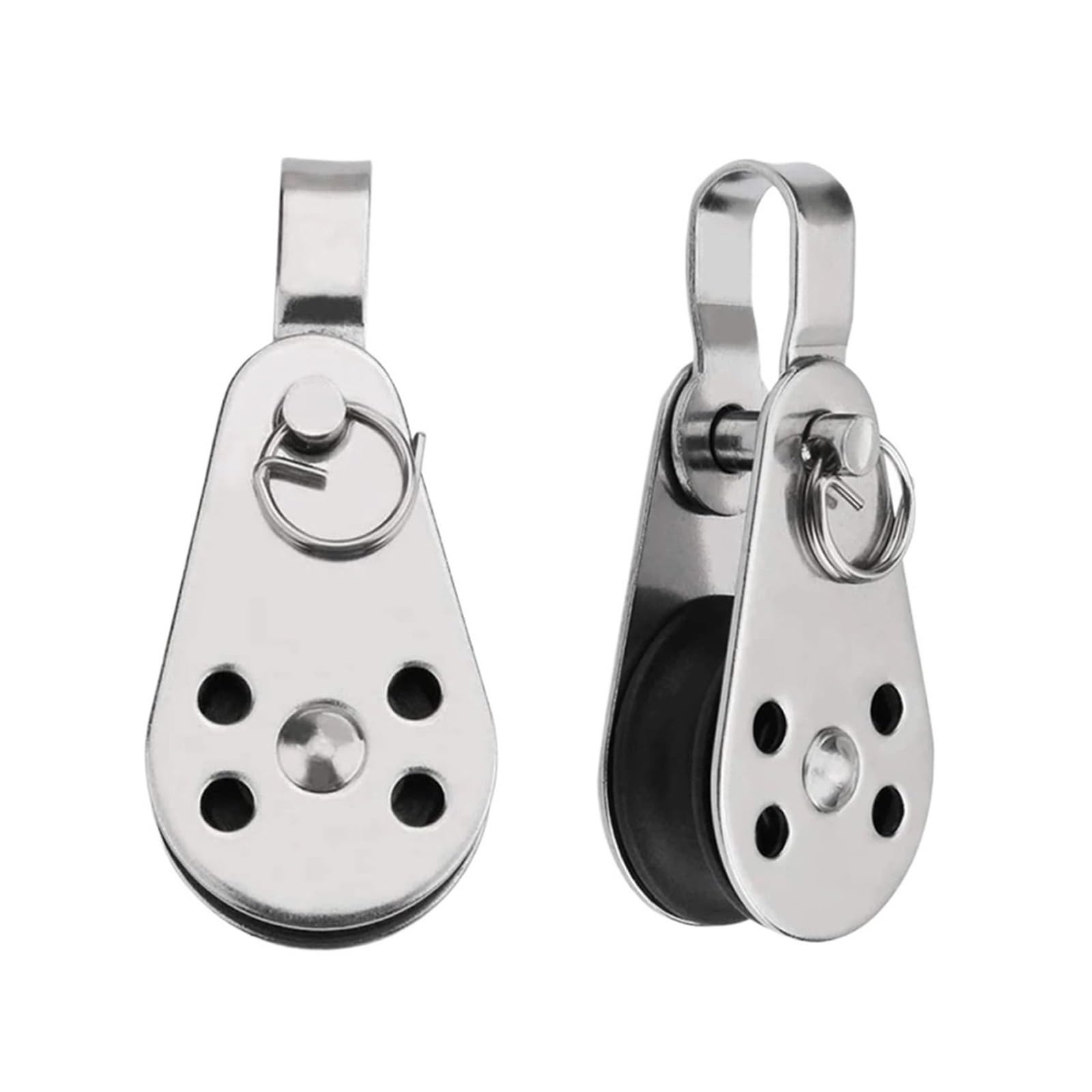 Polea giratoria de acero inoxidable 316 de 25 mm, duradera, paquete de 2 poleas de elevación resistentes, ideal para uso marino y exterior, tamaño compacto 59 x 26 mm