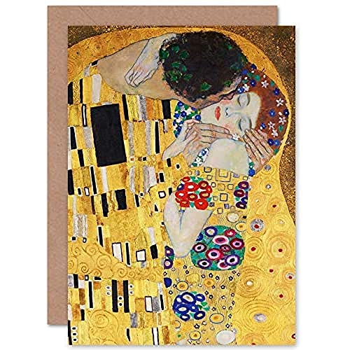 Artery8 Gustav Klimt The Kiss Fine Art Greeting Card Plus Envelope Blank Inside