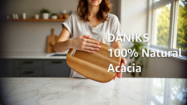 Tabla de cortar Daniks Acacia de madera 14x10 pulgadas miniatura 7