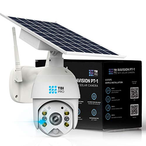 TBI Pro Solar Security Camera Outdoor Wireless PTZ - WiFi Home Security Camera System IP - Rechargeable Battery Powered 15600mah HD True Colors Night Vision 2-Ways Audio for 128GB SD Motion Detection - Thumbnail 7