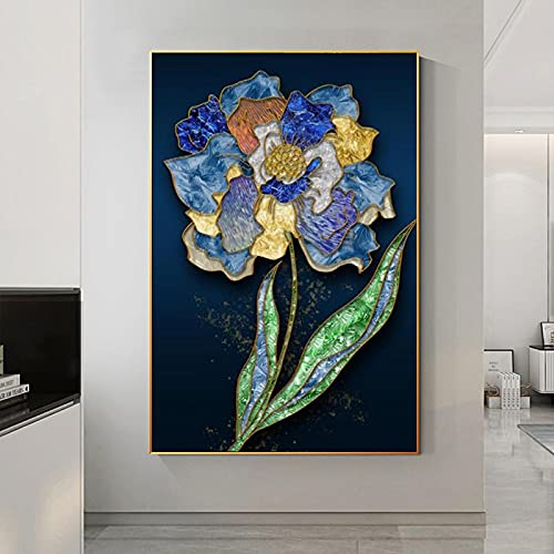 Affiche fleur nordique et toile plante florale, art mural scandinave minimaliste pour salon 40x60cm
