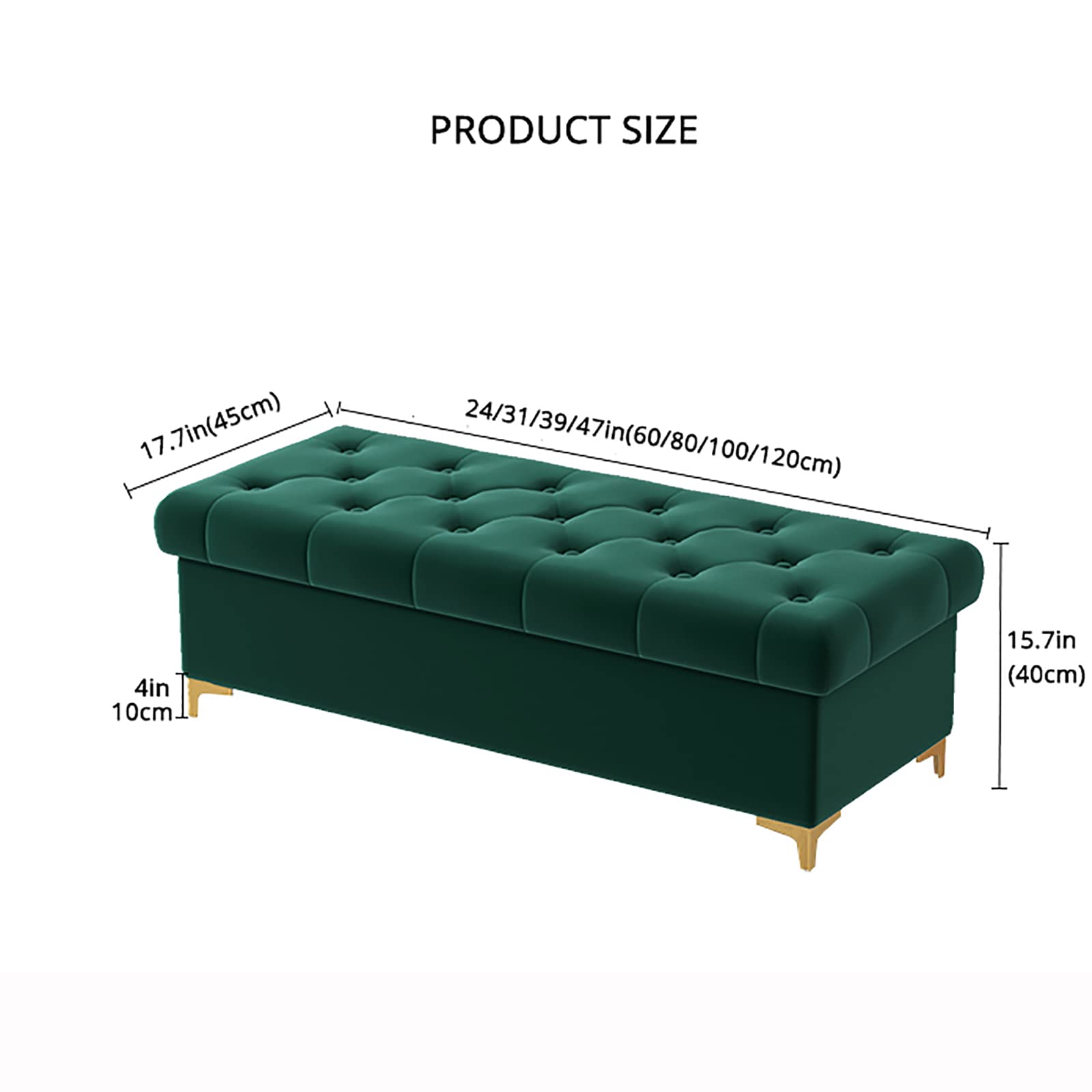 Moderne Ottoman-Bank aus Samt mit Stauraum für Schlafzimmer und Wohnzimmer – Stilvolles, graues, gepolstertes Ende des Betts, platzsparendes Design für Heimdekoration
