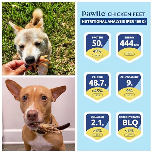 Image of Chicken Feet for Dogs - 200gm Pack of 1 | Highly Nutritional Dog Treats | Dried Dehydrated Chicken Feet | Glucosamine-Rich Treats | Dog Food