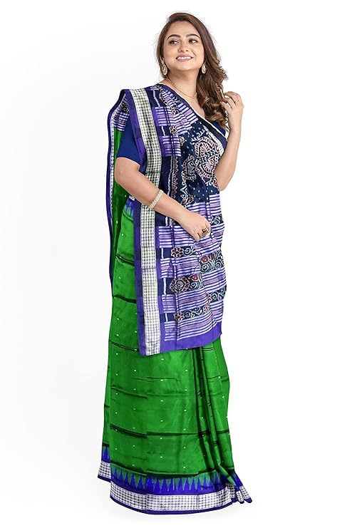 Image of Handmade Pure Bomkai Silk Saree Khandua Natural Silk Ikkat Saree For Women /Ethnic Wear /Traditonal Saree /Handloom Saree With Regular Fit Blouse Piece