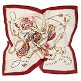 TONY AND CANDICE Women's Graphic Print 100% Silk, Silk Scarf Square, 33X33 Inches (Pocket Watches)