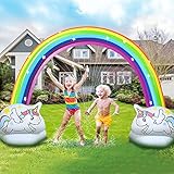 EagleStone Giant Inflatable Rainbow Sprinkler for Kids, Summer Water Park Sprinkler for Backyard, Yard, Outdoor, Outside Party