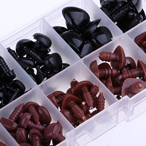 Fenteer 130 Stuks Plastic Veiligheidsneuzen Voor Het Maken Van Poppen Met Beren, Zwart En Bruin - Image 3