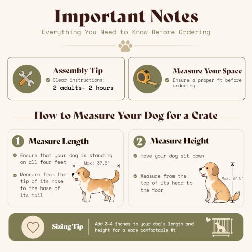 Image of AMERLIFE Corner Dog Crate Furniture for Medium /Large Dogs Space-Saving