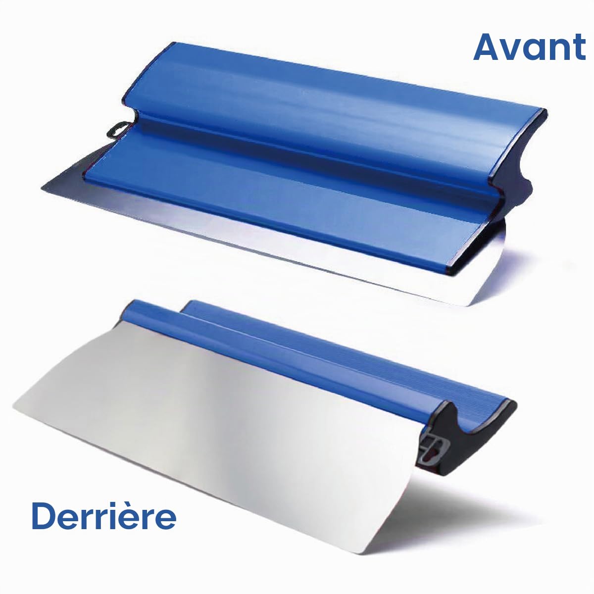 Blue Drywall Skimming Blades Set, 25+40+60cm Stainless Steel Blade Spatula Tools and Extension Handle 80 to 200 cm for Wall Panels and Ceilings, Plaster Smoothing