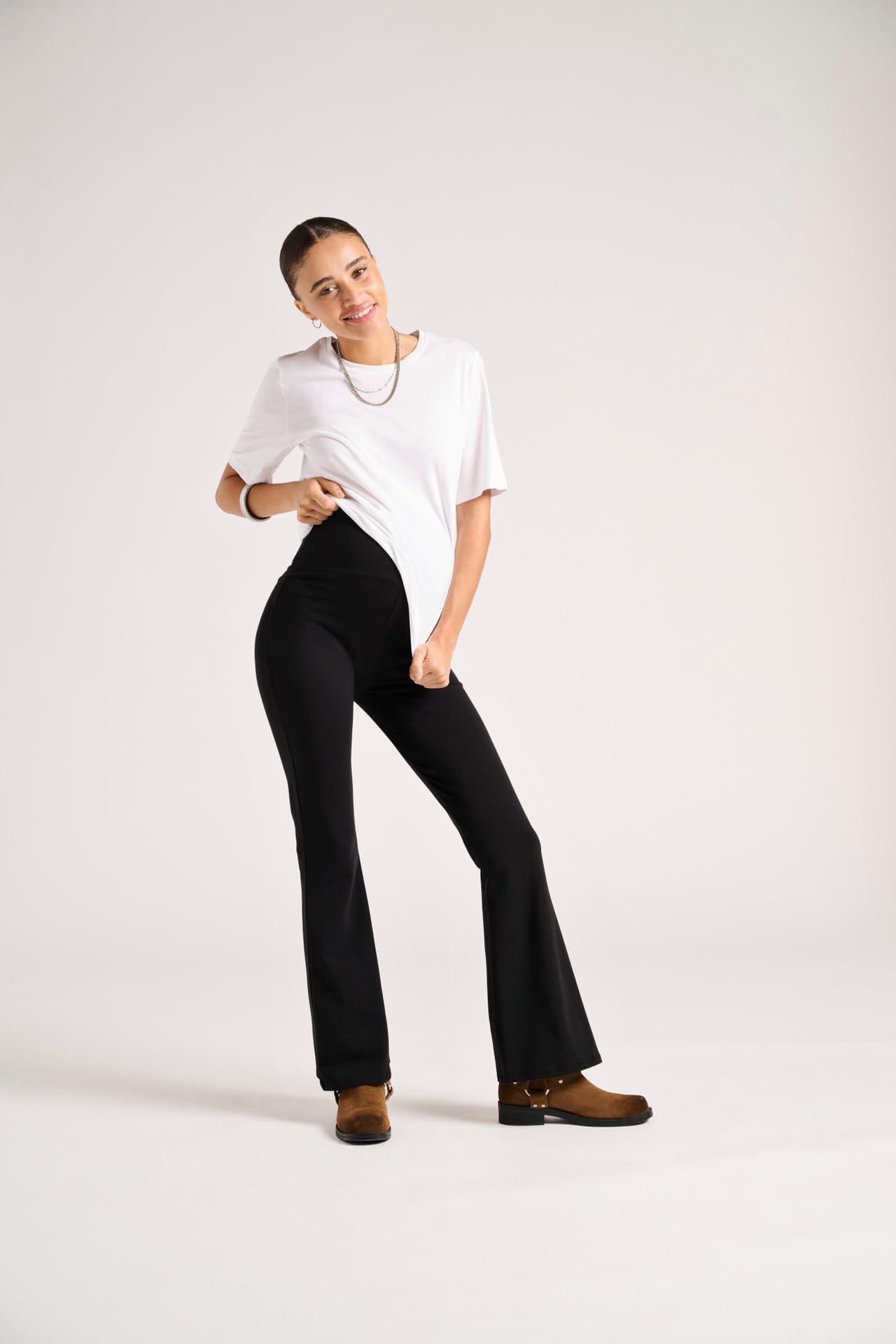 ONLY MATERNITY Olmlovely Leo Flared Pant 2 Pack Noos, Nero, L