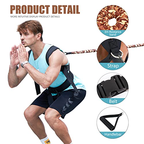Bungee Resistance Speed Band Set, Ynxing Running Speed Cord Kit To Improve Strength, Explosive Power, Agility, Vertical Jumping And Sprint Speed (3M/118In-4 Pack) #TOP2