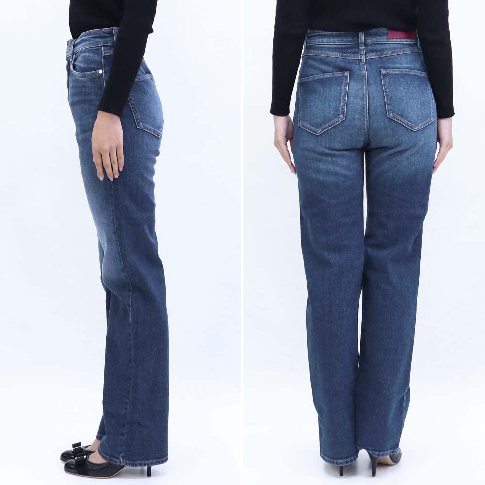 Amazon.co.jp: Max Mara Studio Cotton Denim Pants, Navy (GAIA