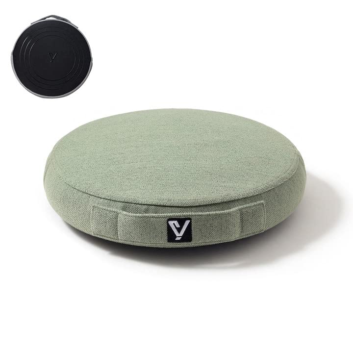 YOGIVOWobble Cushion, Wiggle Seat Meditation Floor Pillow with Cover, Sitting Balance Disc for Flexible Seating and Core Strength with Handle and Pump