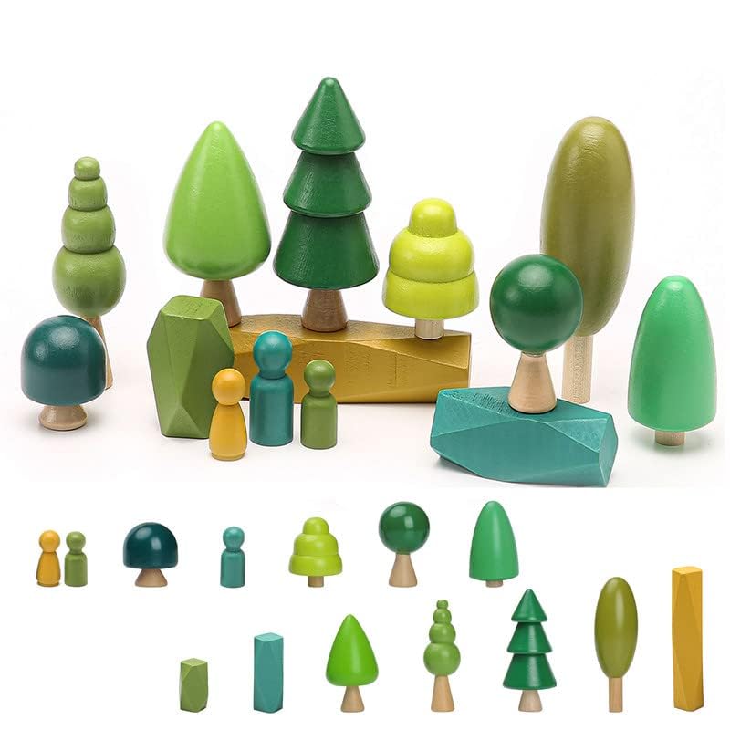 OESSUF 14 PCS Holzspielzeug - Holz Baum Deko Montessori Spielzeug, Verschiedene Gr&ouml;&szlig;en B&auml;ume Wald Rustikal Deko f&uuml;r Wohnkultur und kinderzimmer