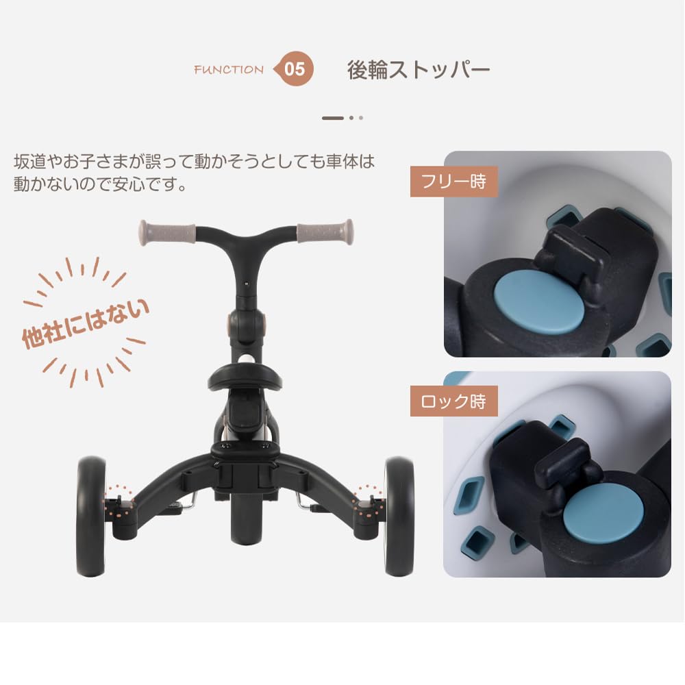 Amazon.co.jp: BTM 子供用三輪車 折りたたみカバー 手押し棒付き 7in1