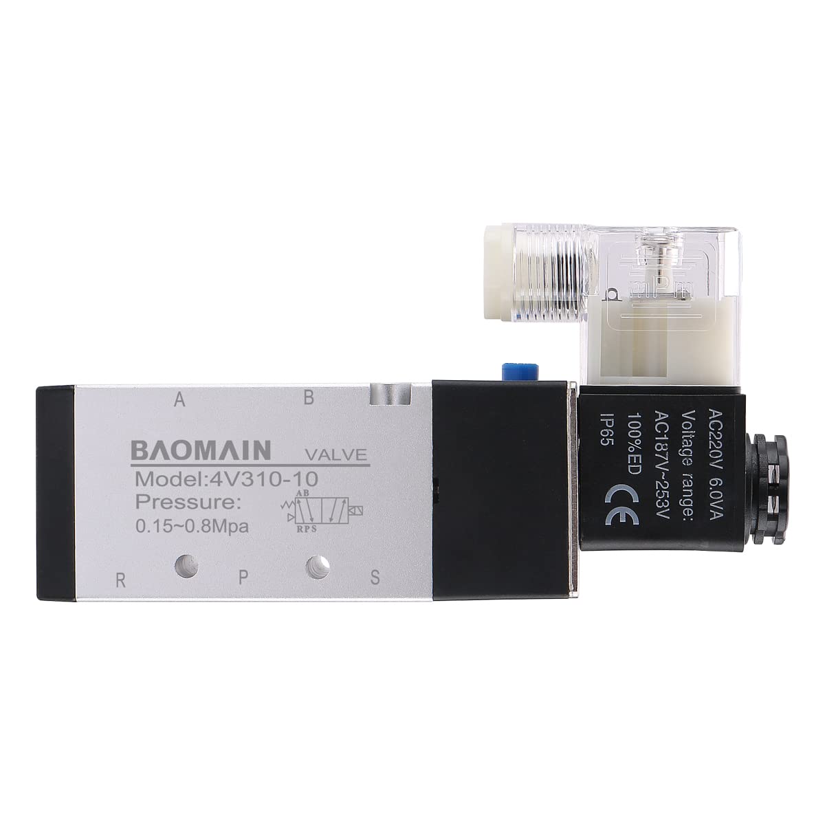 Electrovanne pneumatique a action pilote interne bobine AC 220V commutation rapide