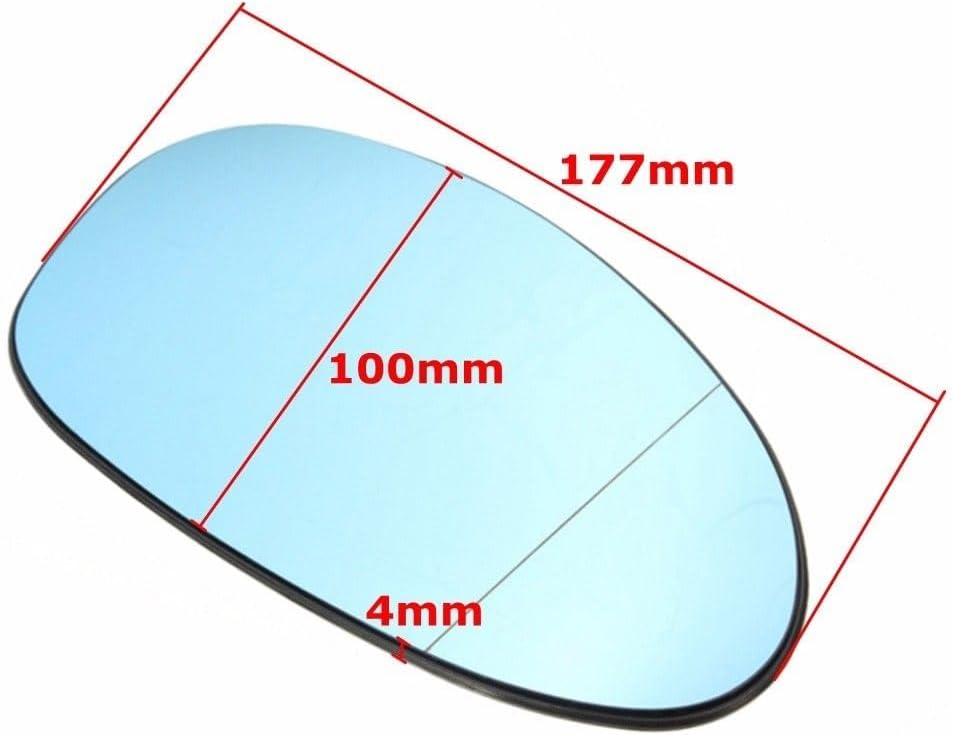 GSRECY Pair Side Mirror Glass Heated Blue Tinted Compatible with BMW 3 Series E90 E91 E92 E46 E93 325i 328i 328xi 335i 335xi 330i 330xi